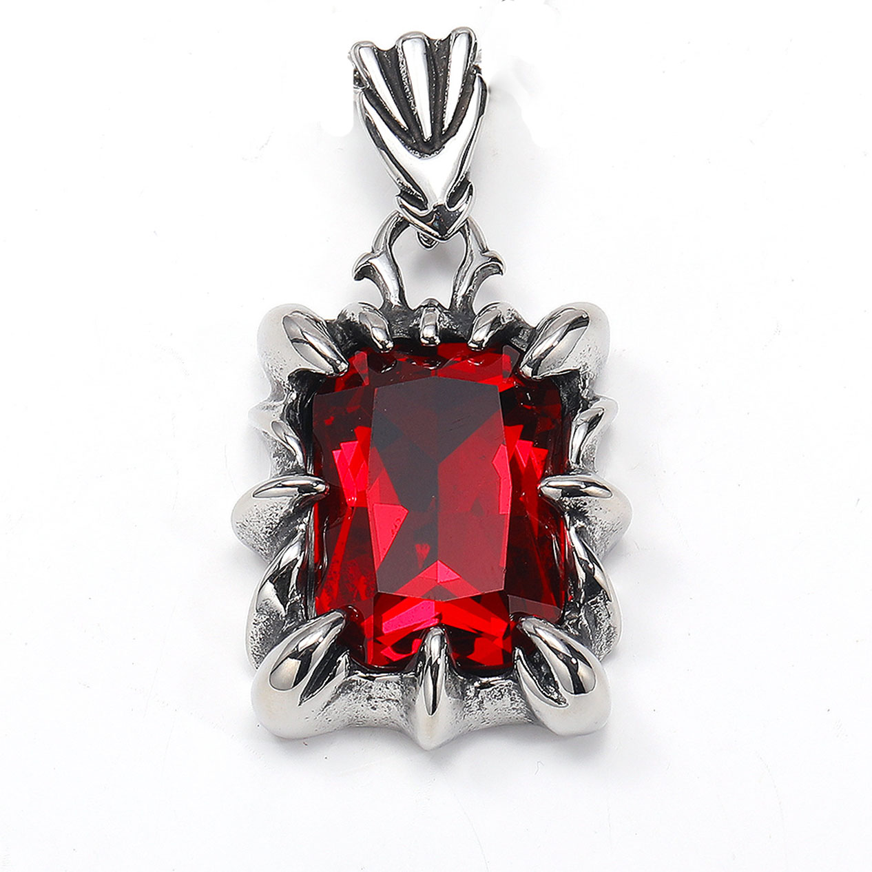 Single red pendant 28x53mm