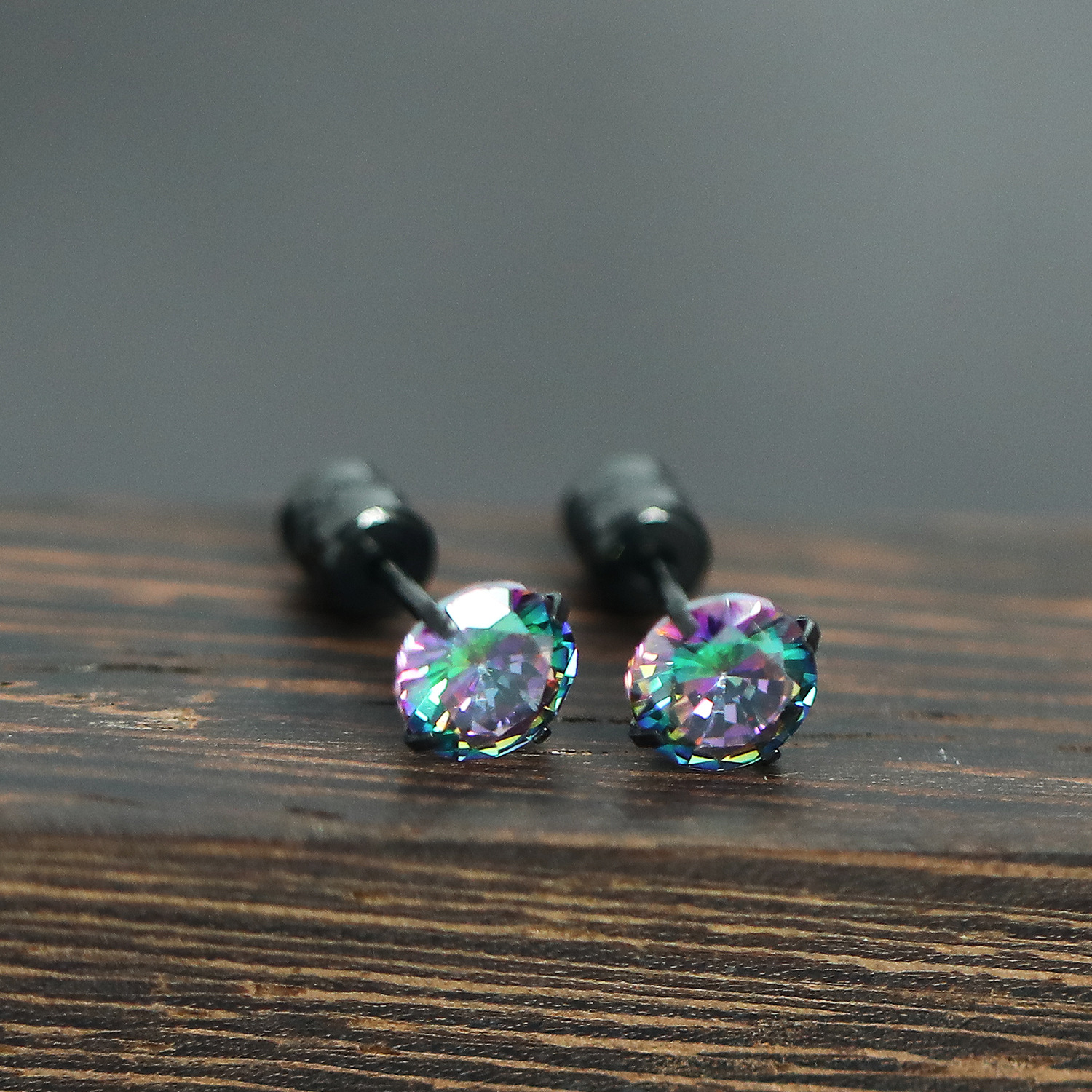 Black colorful zircon 6mm