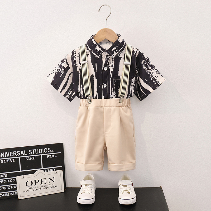 Shirt   khaki shorts 3 piece set