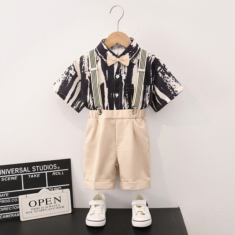 Shirt   khaki shorts 4-piece set