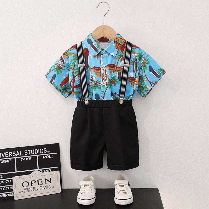 Shirt   black shorts 3-piece set