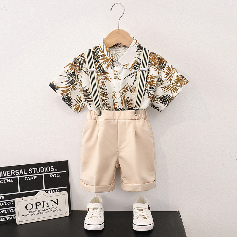 Shirt   khaki shorts 3 piece set