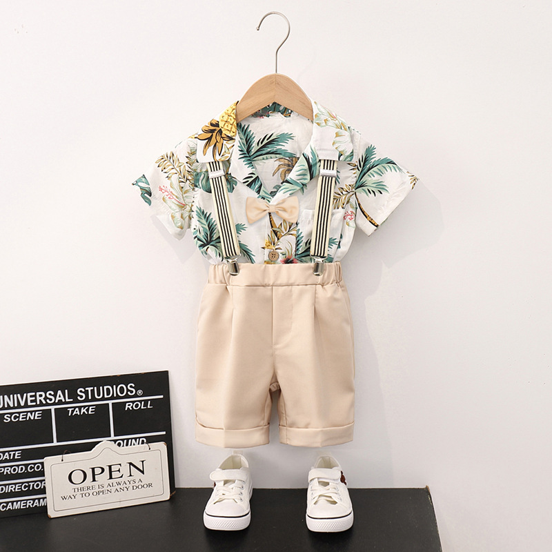 Shirt   khaki shorts 4-piece set