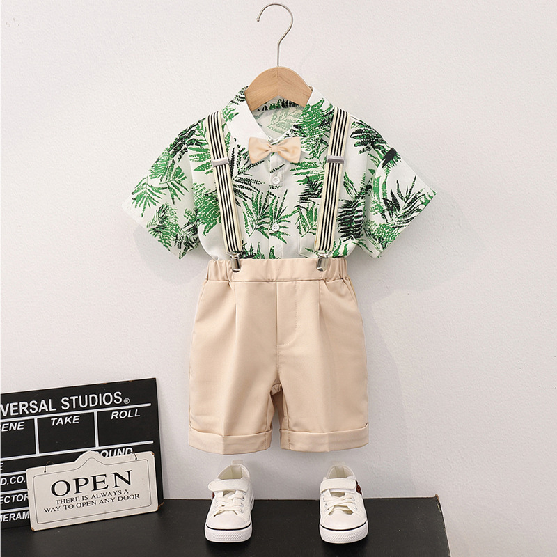 Shirt   khaki shorts 4-piece set