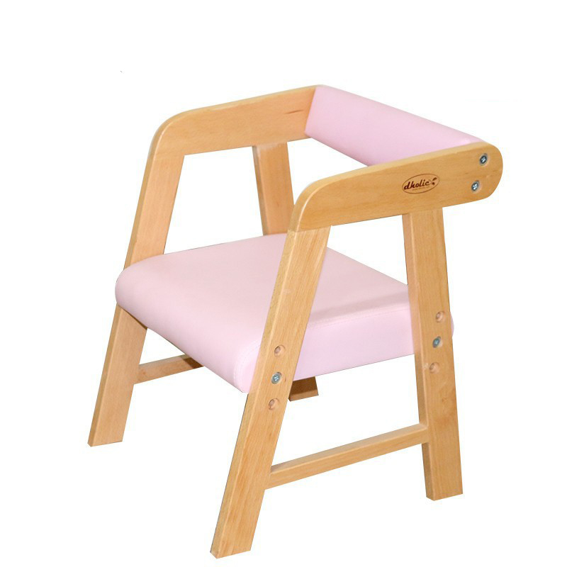 Wood color PU pink back seat