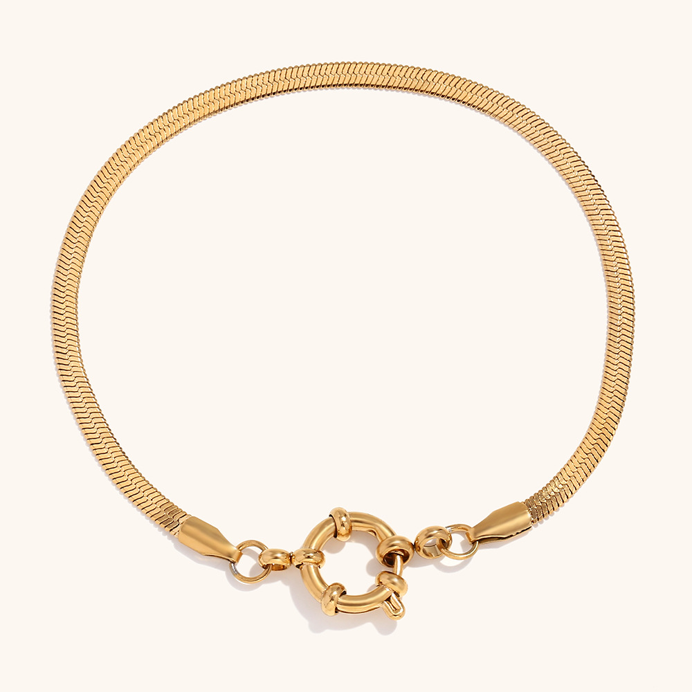 3mm Blade Chain Bracelet 17cm - Gold