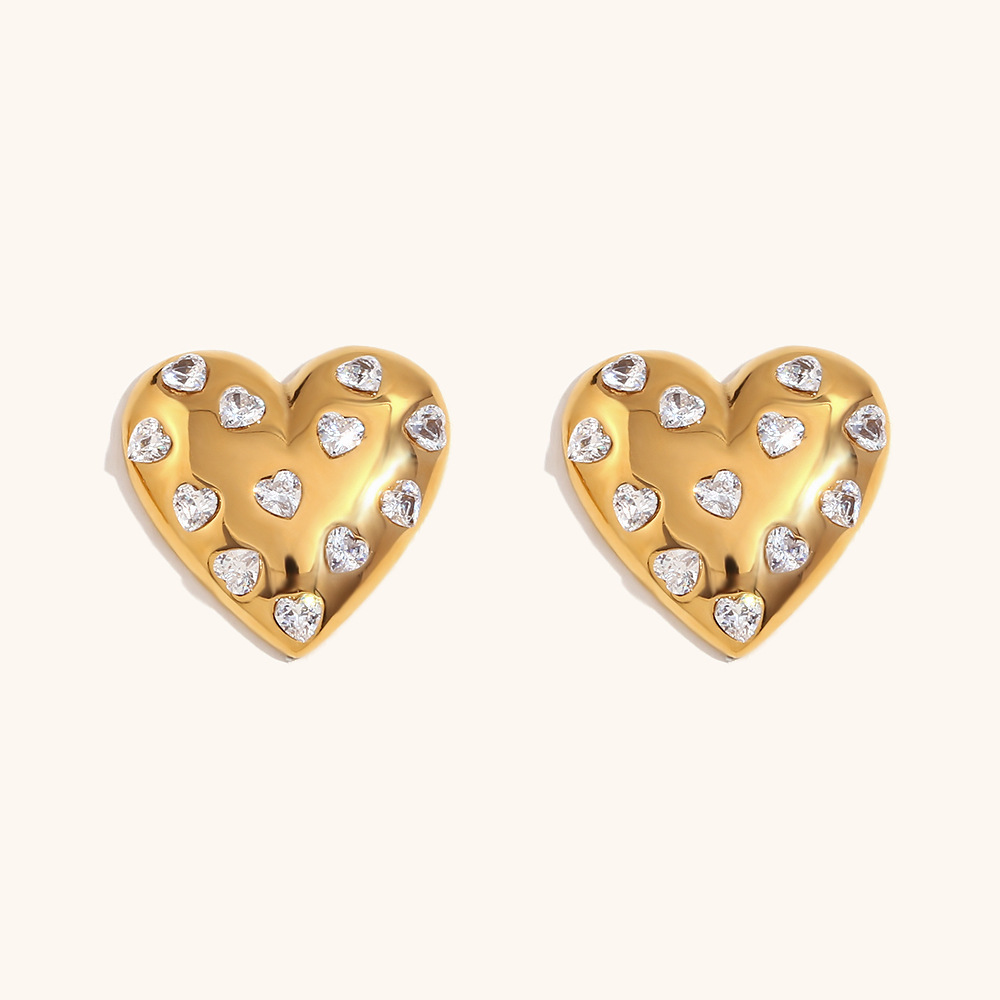 Ear stud-white zirconium