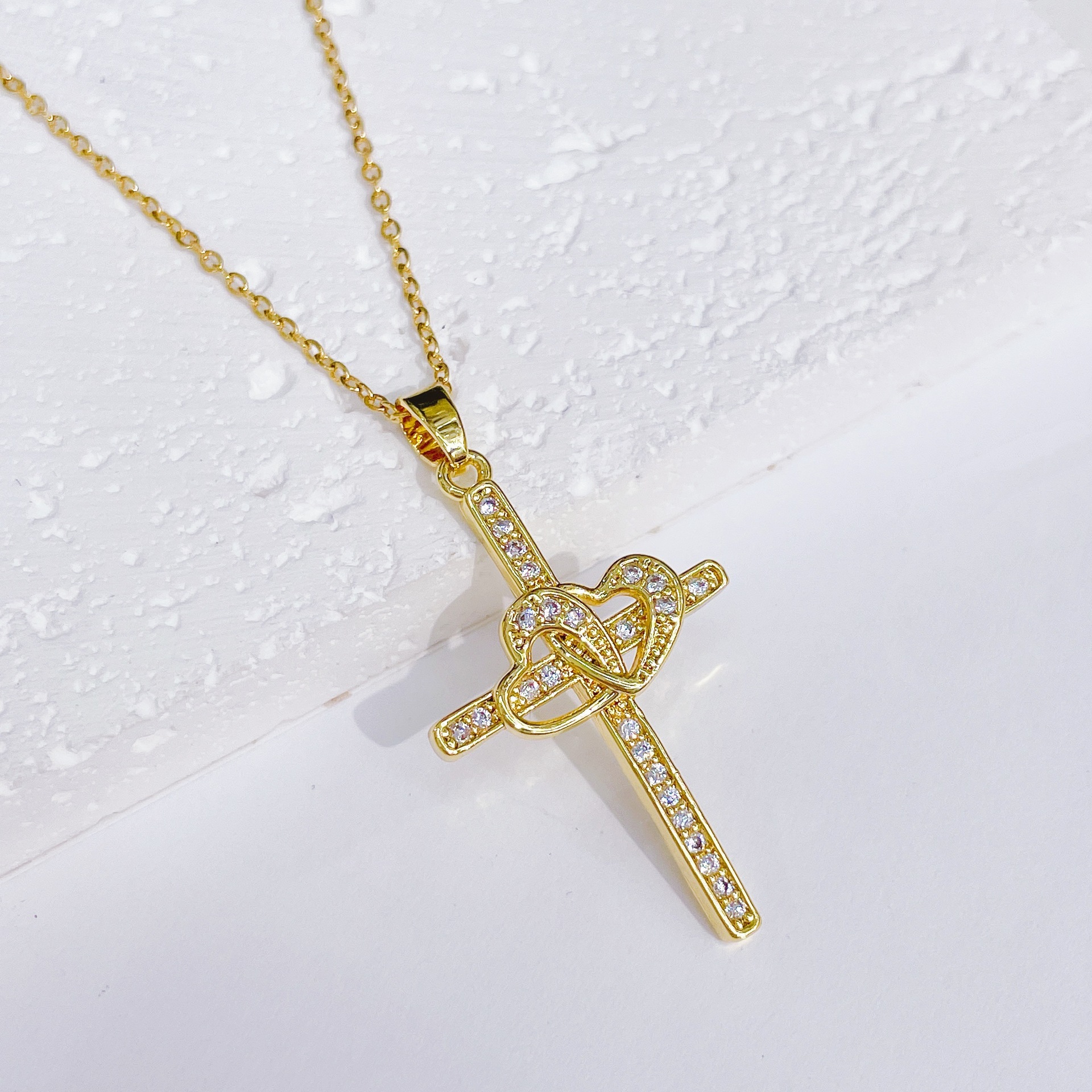 White zirconium love cross