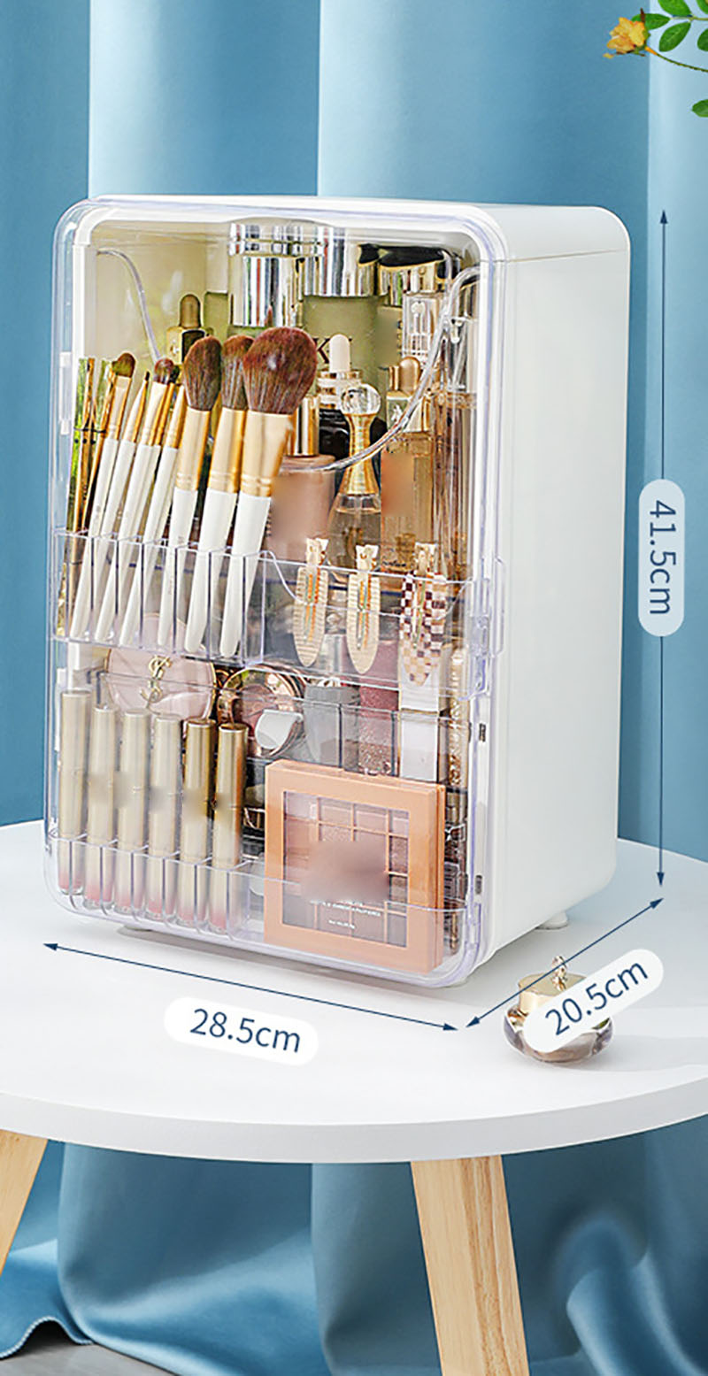 Magnetic opening and closing large capacity cosmetics cabinet