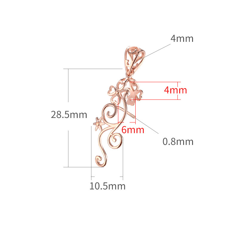 rose gold color small size-10.5x28.5mm