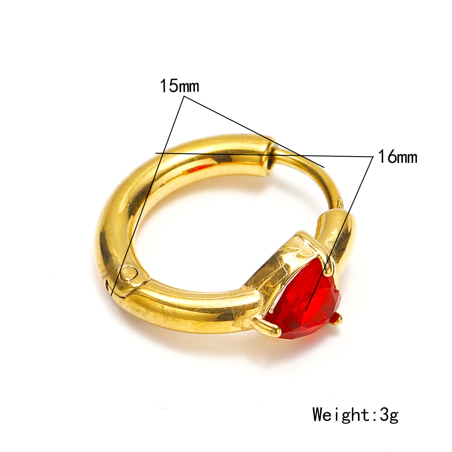 Heart red zircon