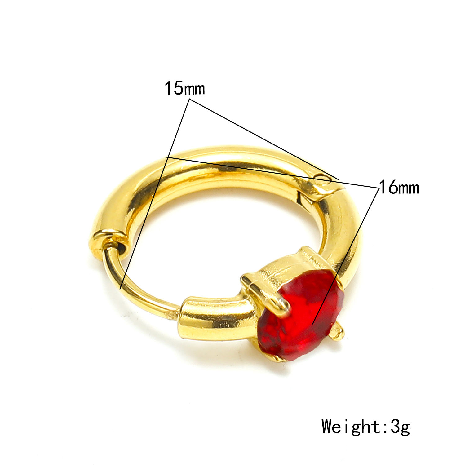 Round -shaped red zircon