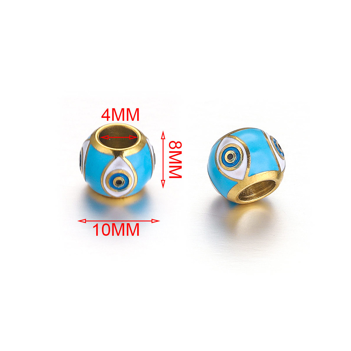 4:Sky blue bottom eye beads