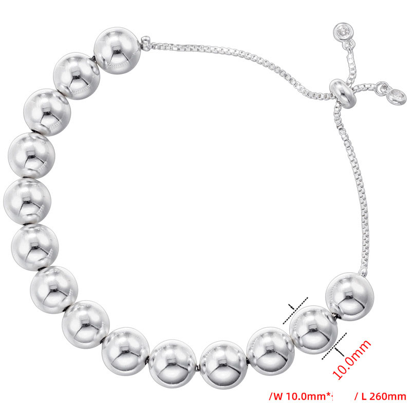 8:White gold 10mm pull-out bracelet