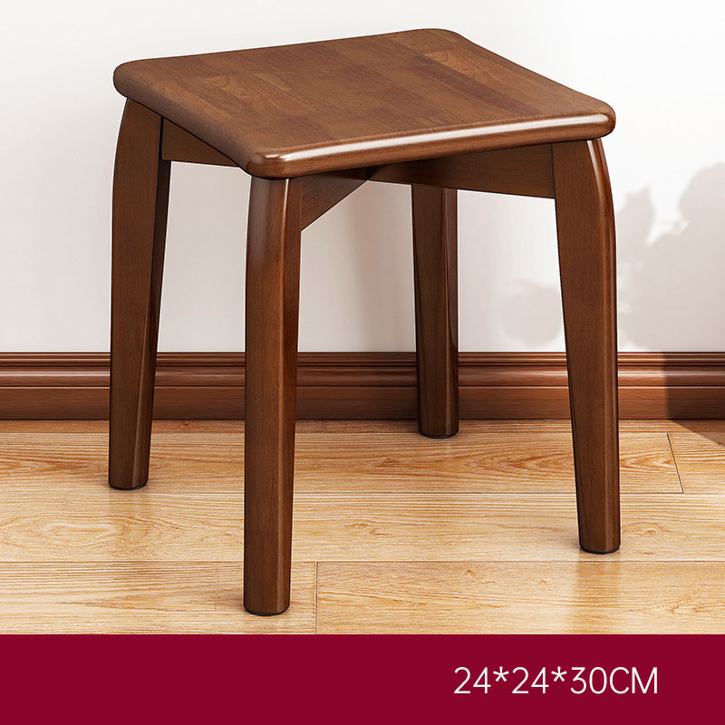 AD006107 [ thickened round-legged square stool ] - walnut ( bench height 30CM )