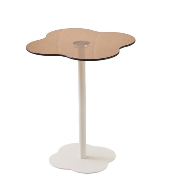 Brown glass   iron table stand