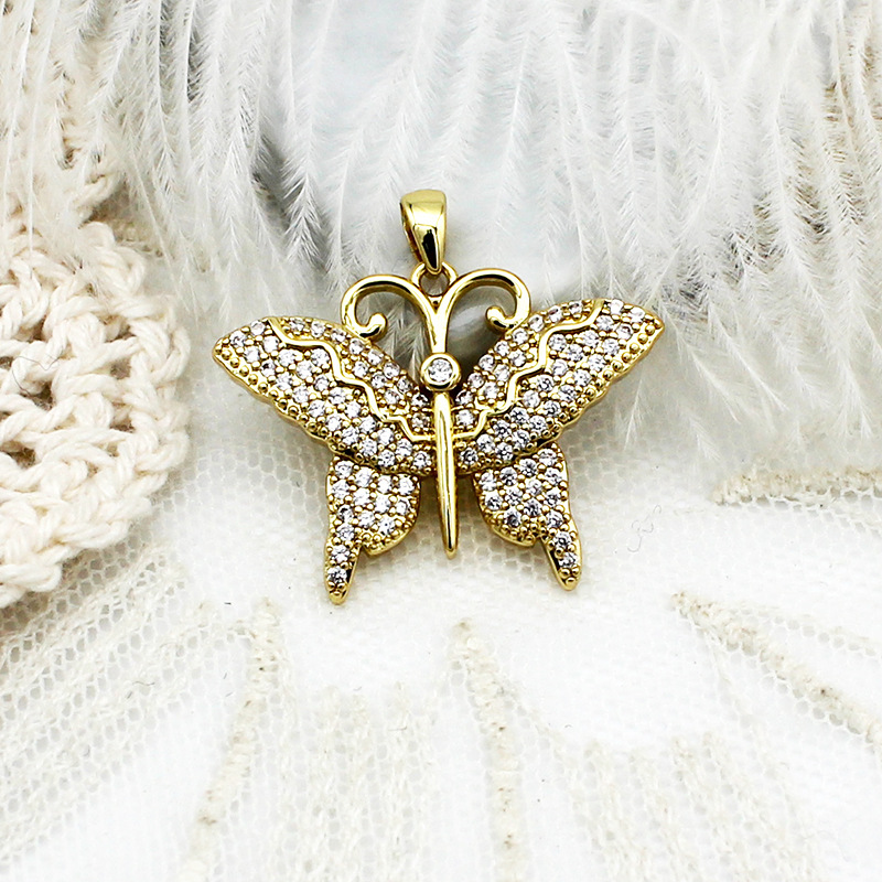 Single hanging white zirconium butterfly