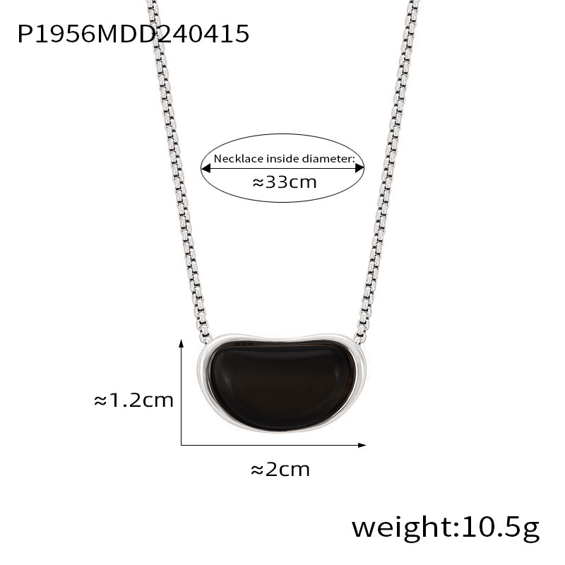 3:P1956-Steel black necklace