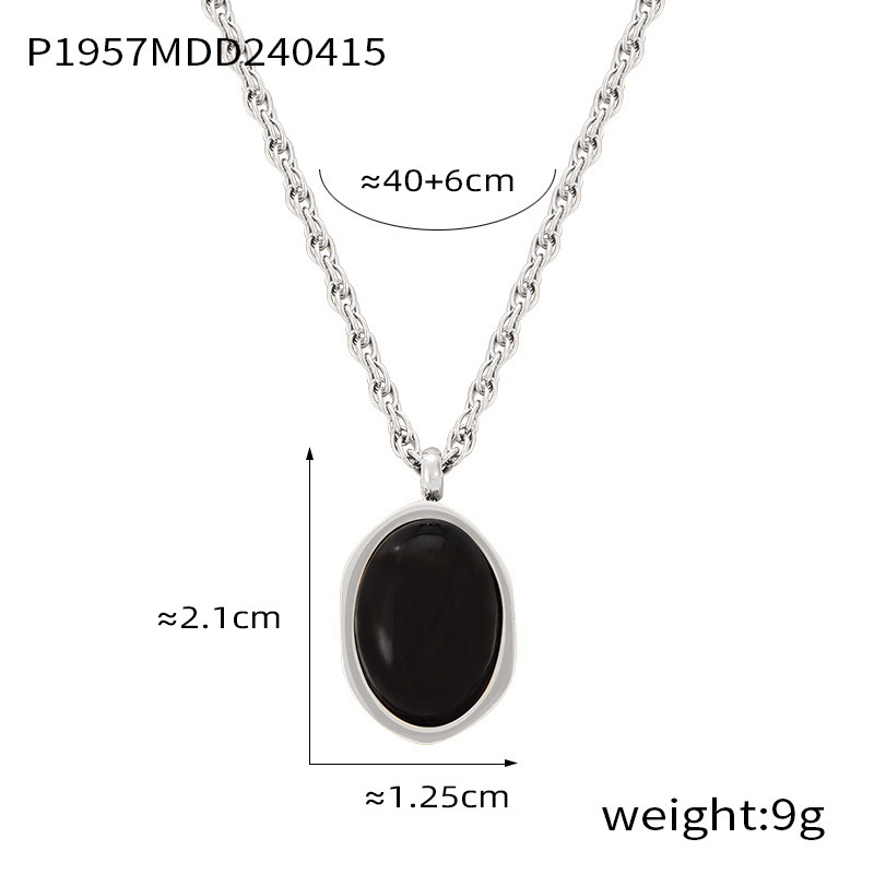 7:P1957-Steel black necklace