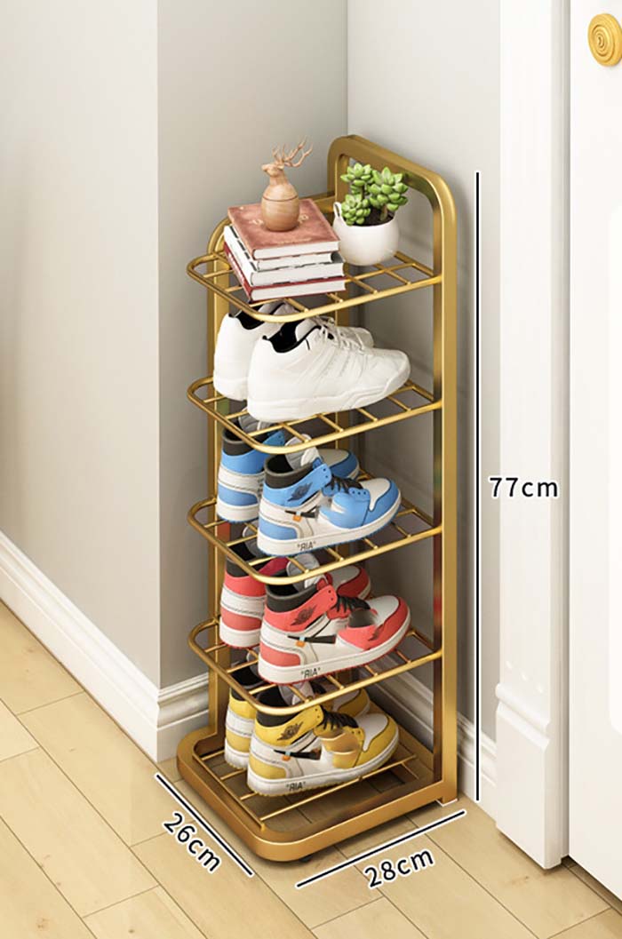 5-layer gold shoe rack