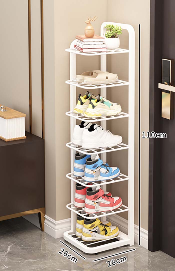 7-layer white shoe rack