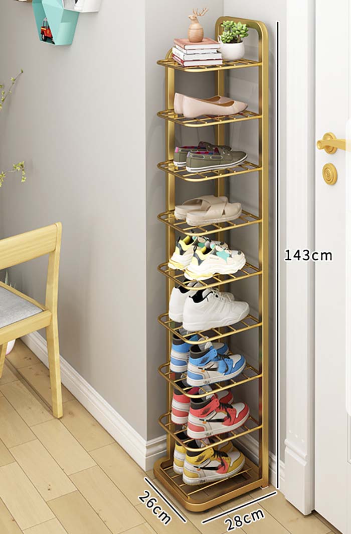 9-story gold shoe rack