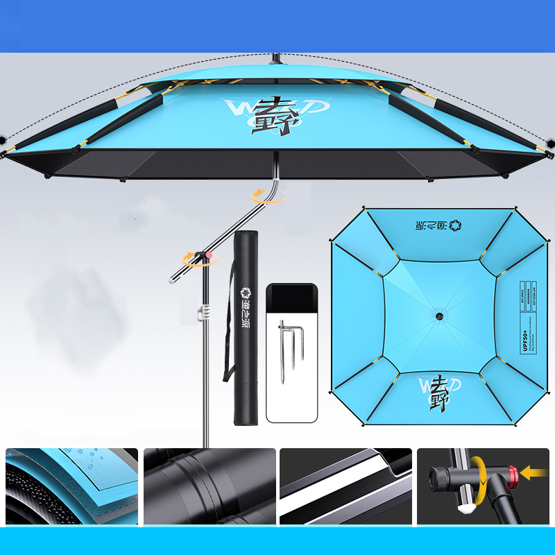 [Upgrade 12 edge rain and wind resistance] to wild square umbrella 2.2 meters - short cane