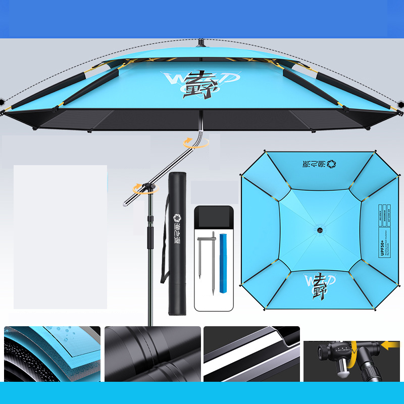 [Upgrade 12 edge rain and wind resistance] to wild square umbrella 2.2 meters - patent cane