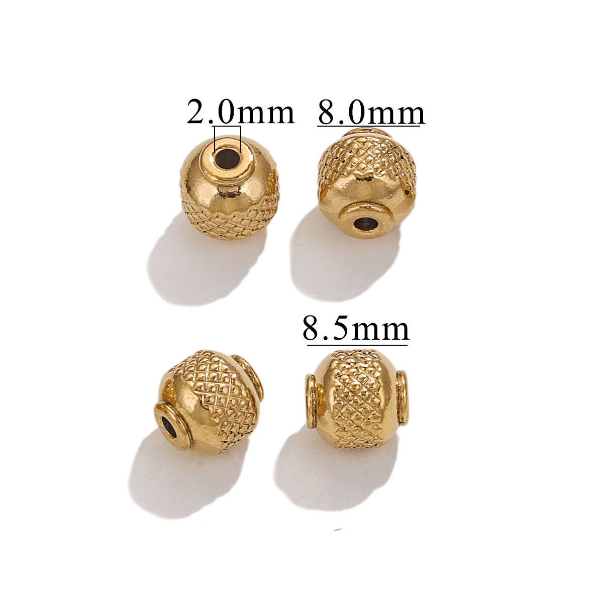 8:8x2 Mesh beads - gold