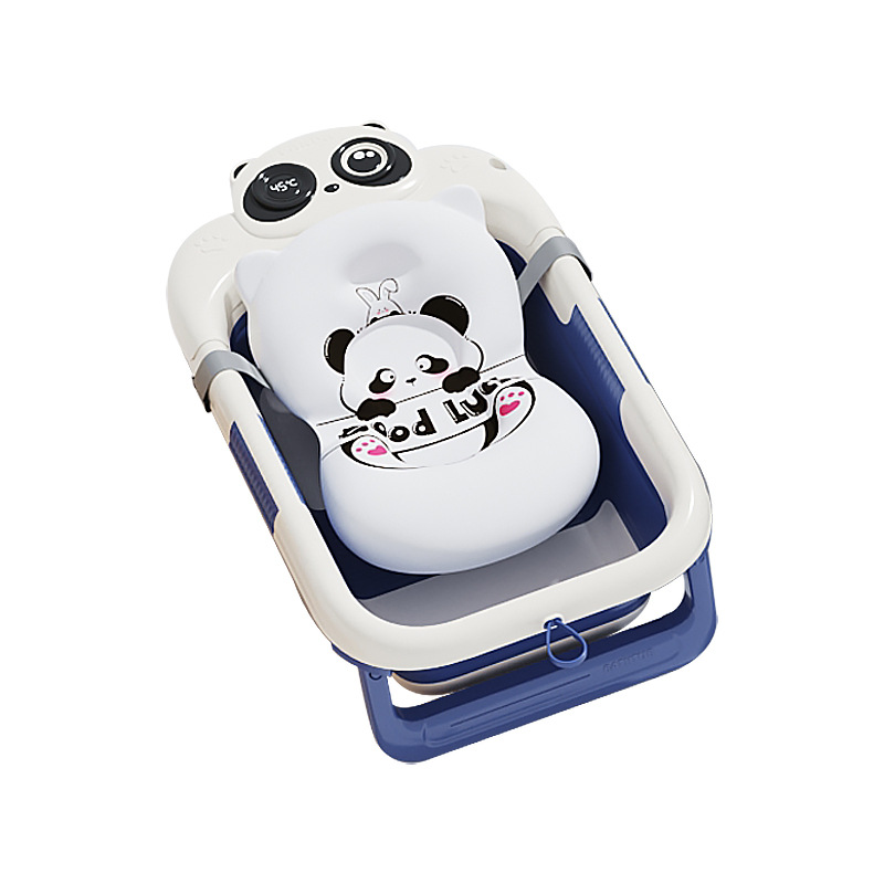 Panda blue temperature   bath mat