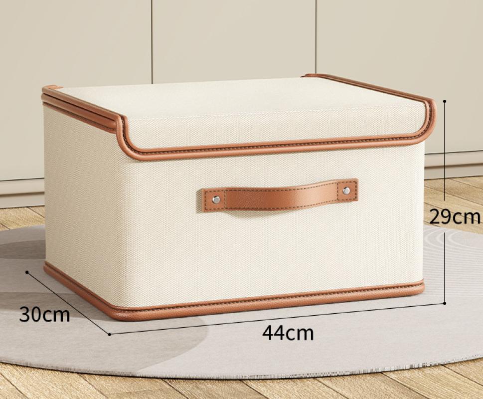 Beige one-piece lid storage box size 44*30*29cm