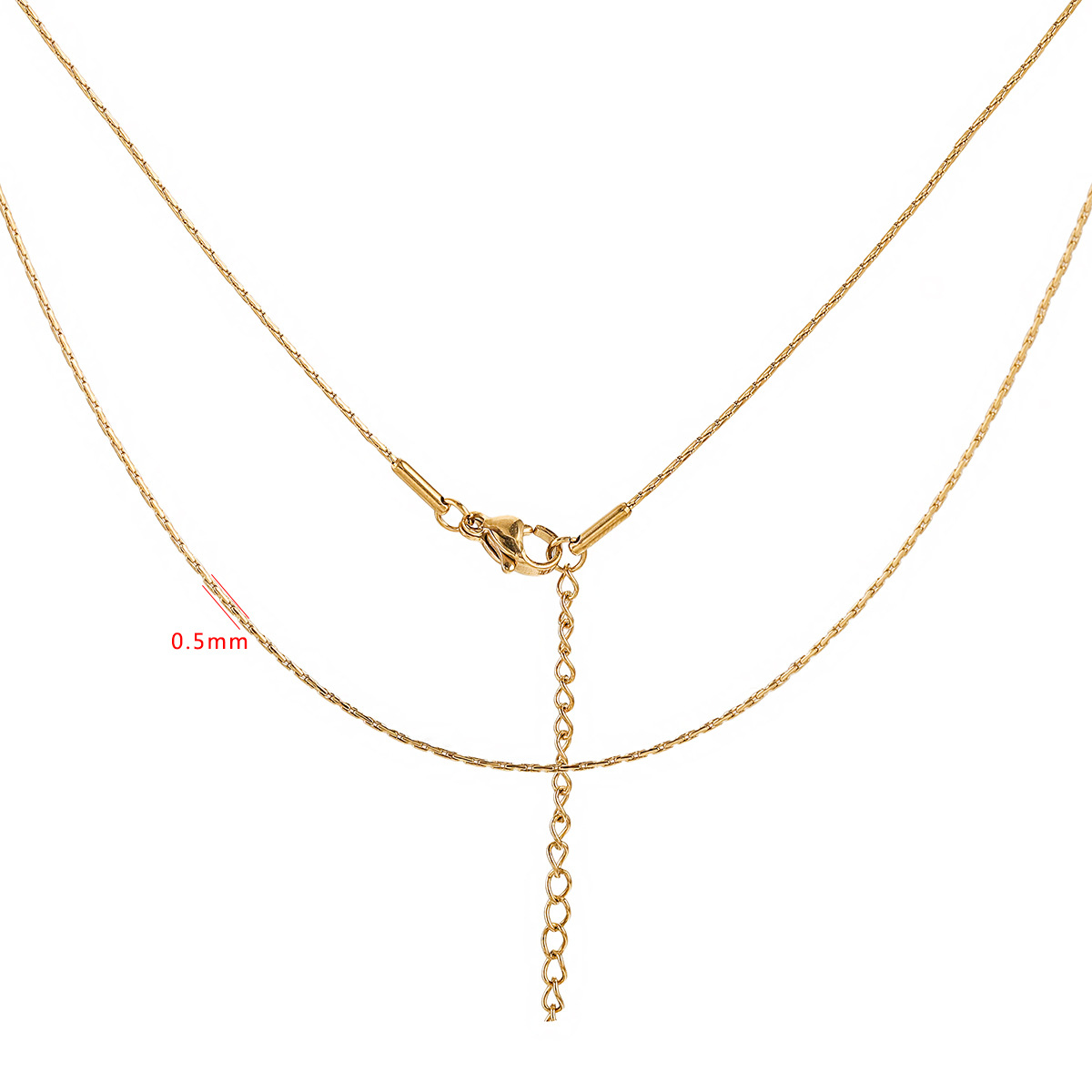 Hammer round width 0.5mm-gold 40cm tail chain 5cm