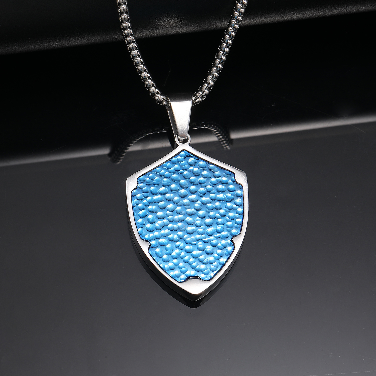 8:Blue square pearl chain -3mmx60cm