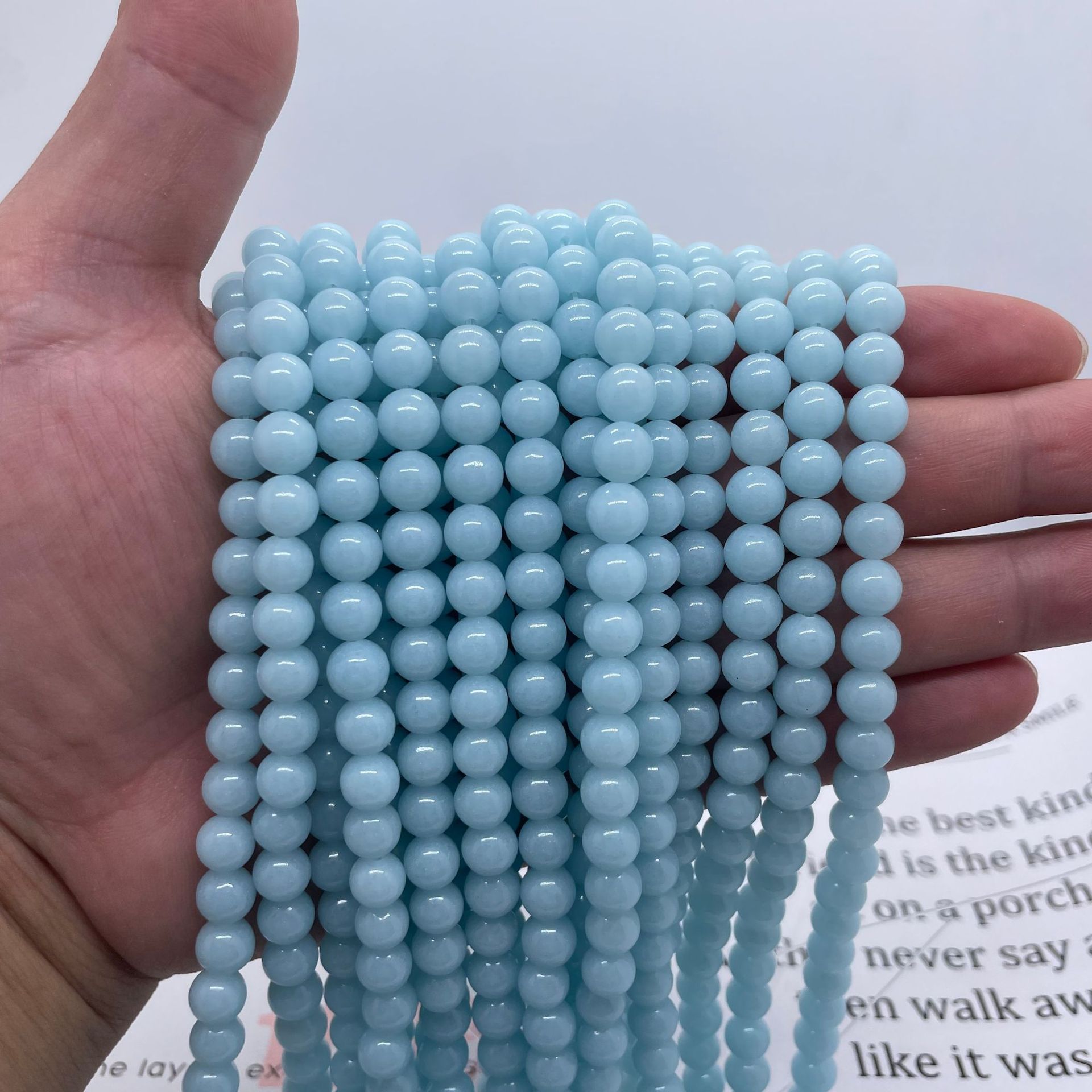 light blue 6mm (about 60 pieces) /Strand