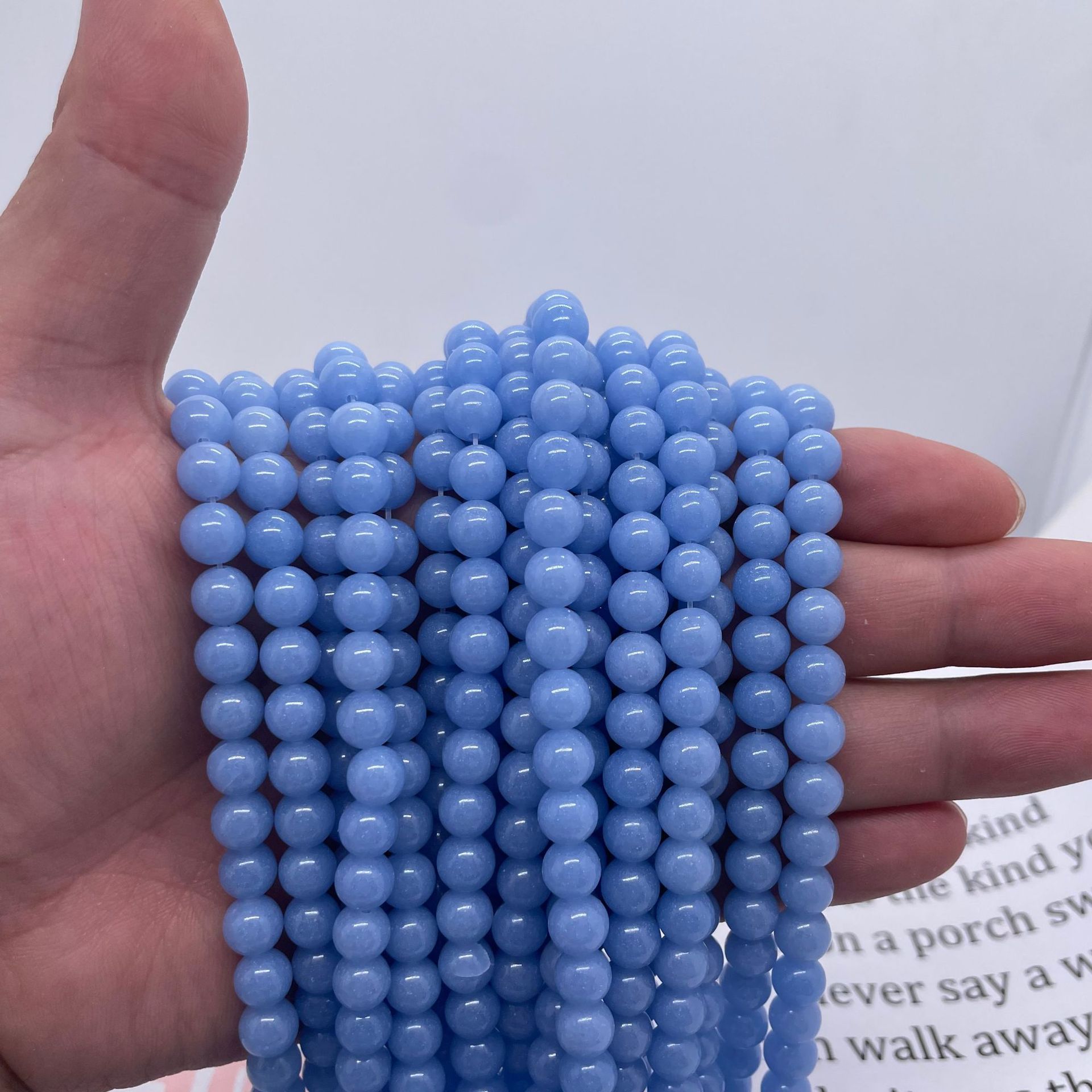 blue 6mm (about 60 pieces) /Strand