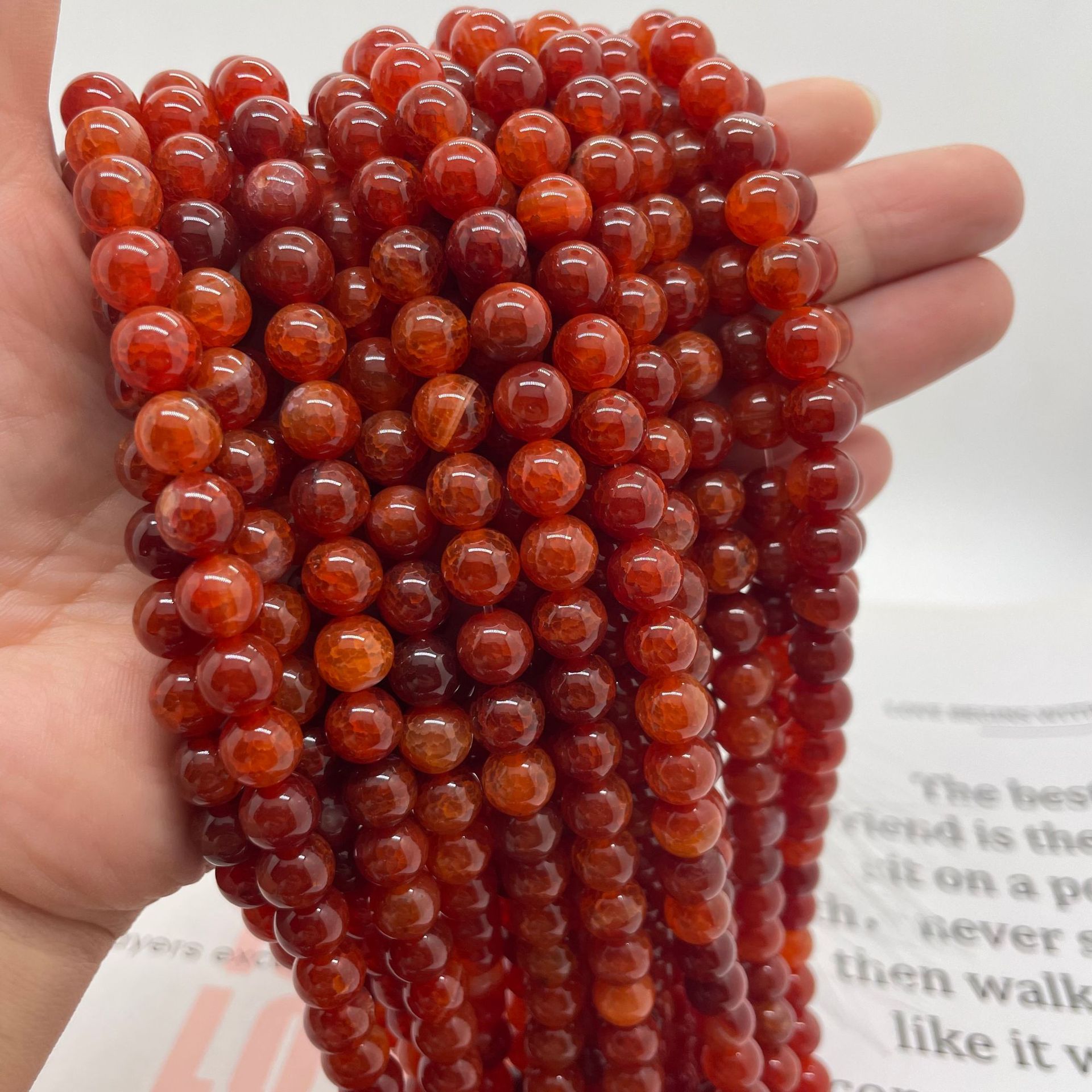 5:Red flat flower agate