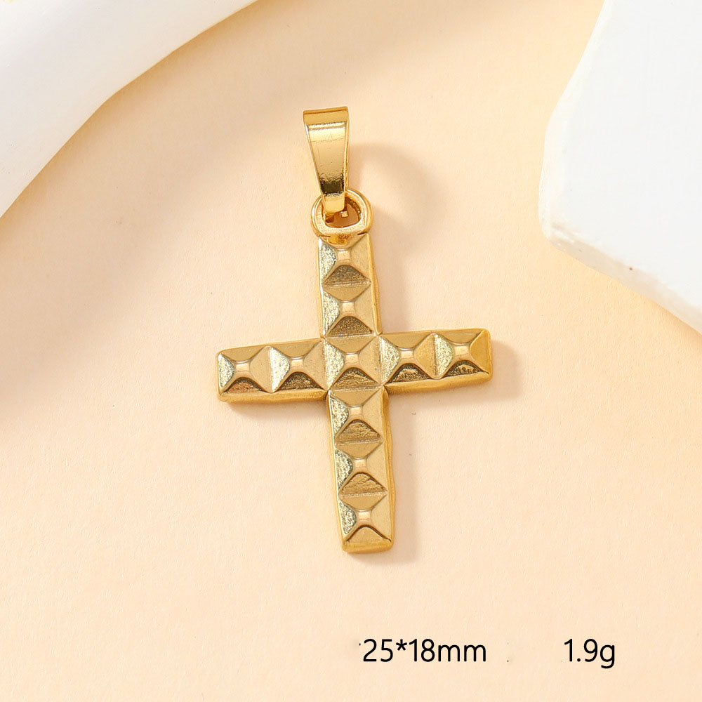 Three-dimensional square cross pendant