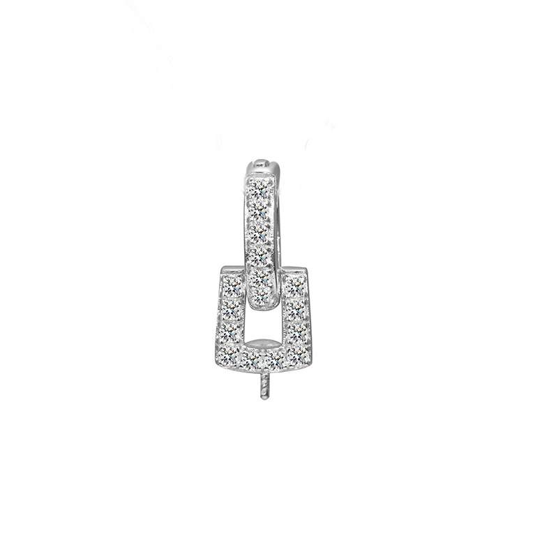 1:Universal button-White gold - Empty bracket -14.5mm