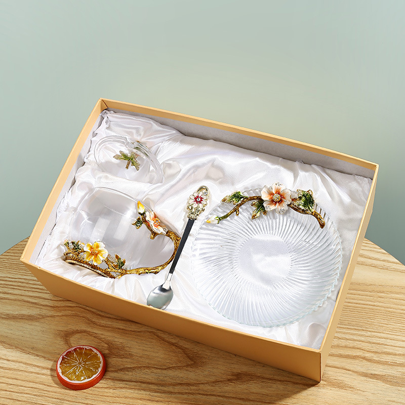 Begonia yellow dwarf   spoon   cover   plate gift box