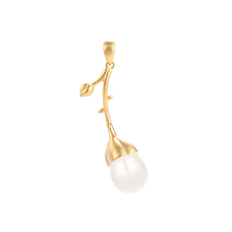 4:Pendant - Yellow Gold - Pearl -39.5mm