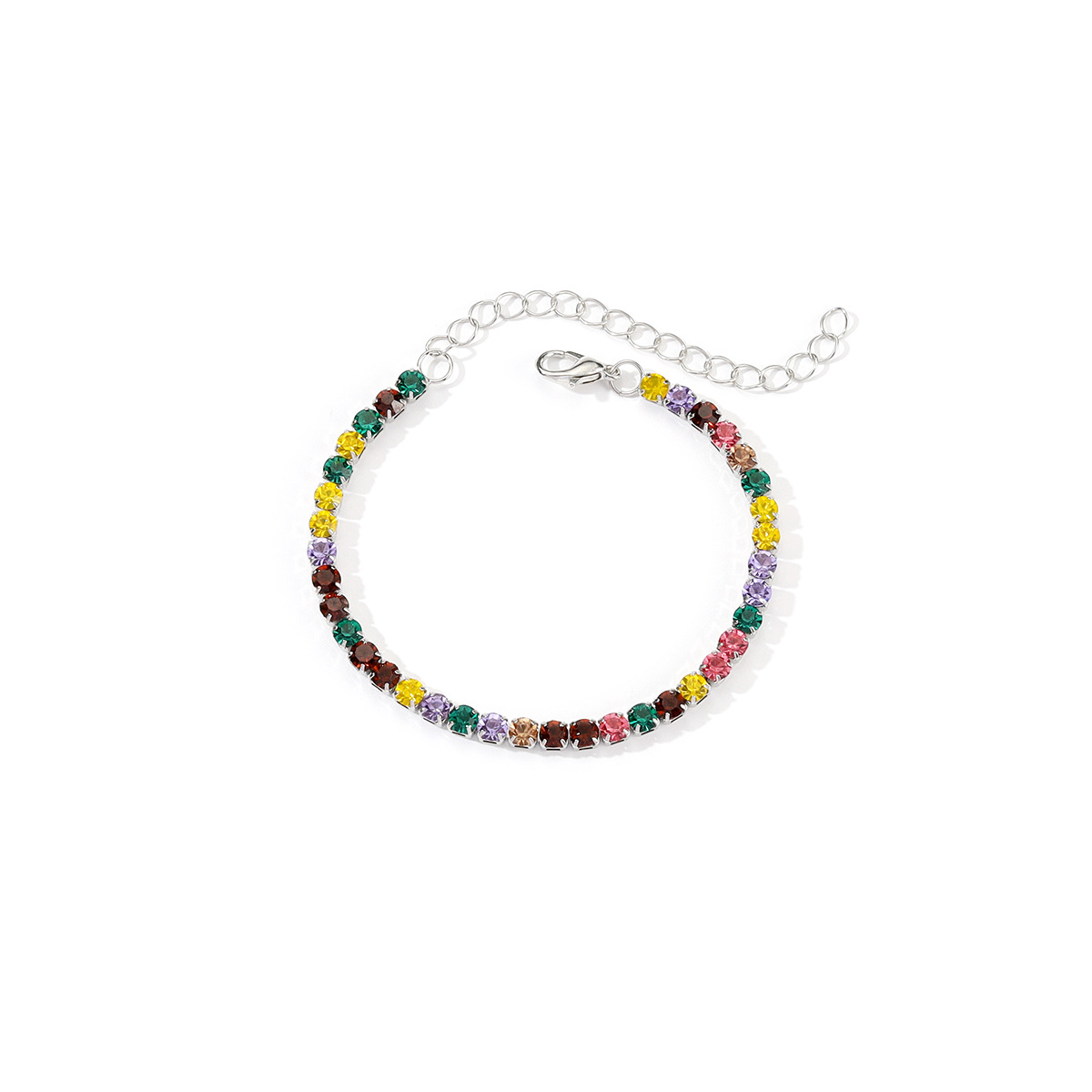 Colorful silver bracelet