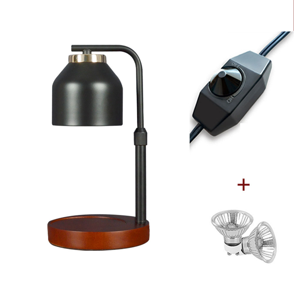 Black cover   black rod   walnut seat   dimmer switch   2 bulbs