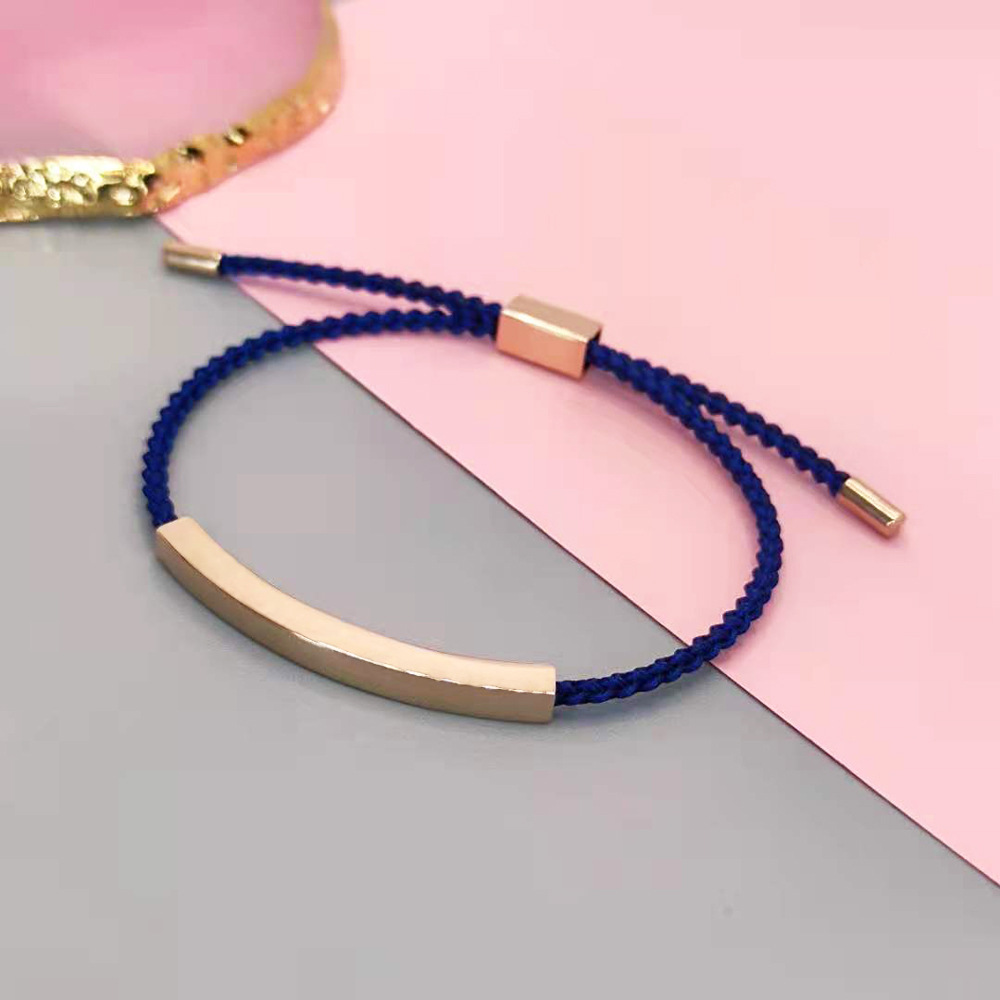 Rose gold + blue rope