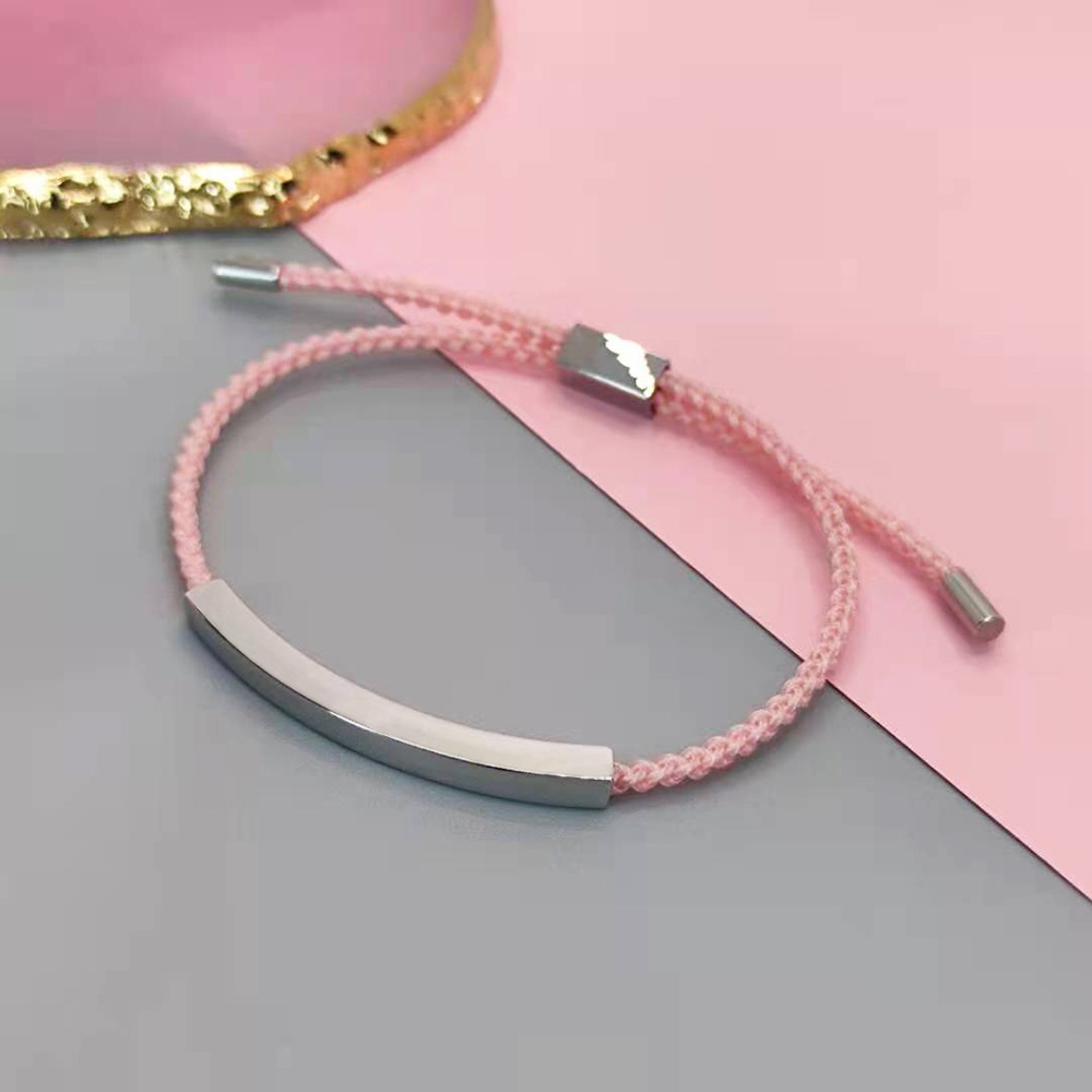 Steel + light pink rope