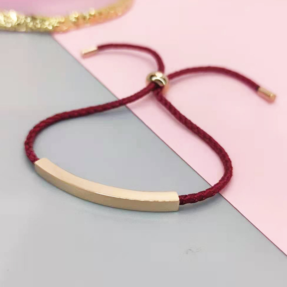 Rose gold + wine red rope