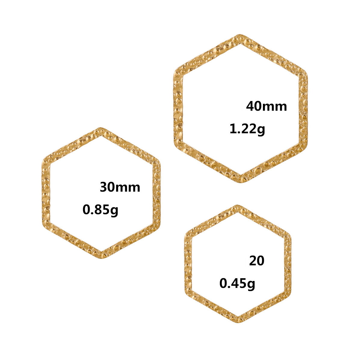 Hexagon - Gold small size