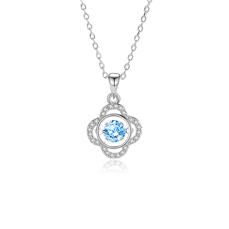 Zircon blue diamond white gold