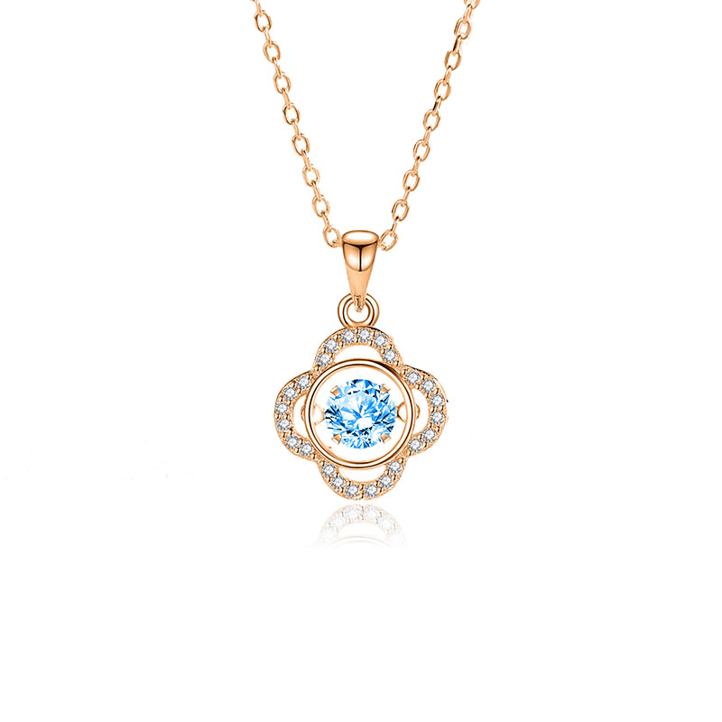 Zircon blue diamond rose gold