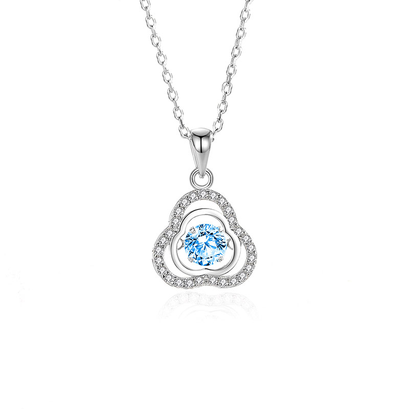 Zircon blue diamond white gold