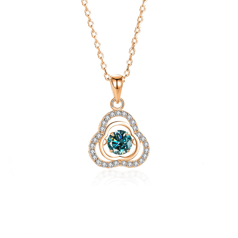 Mosan green diamond rose gold